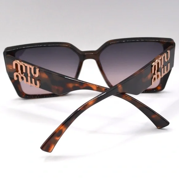 MIU MIU Women’s Polarized Sunglasses | Tortoise Brown | Grey Purple Lens | New - Picture 4 of 16